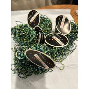 S. Charles Flag Ribbon Yarn Made in Italy Blue & Greens